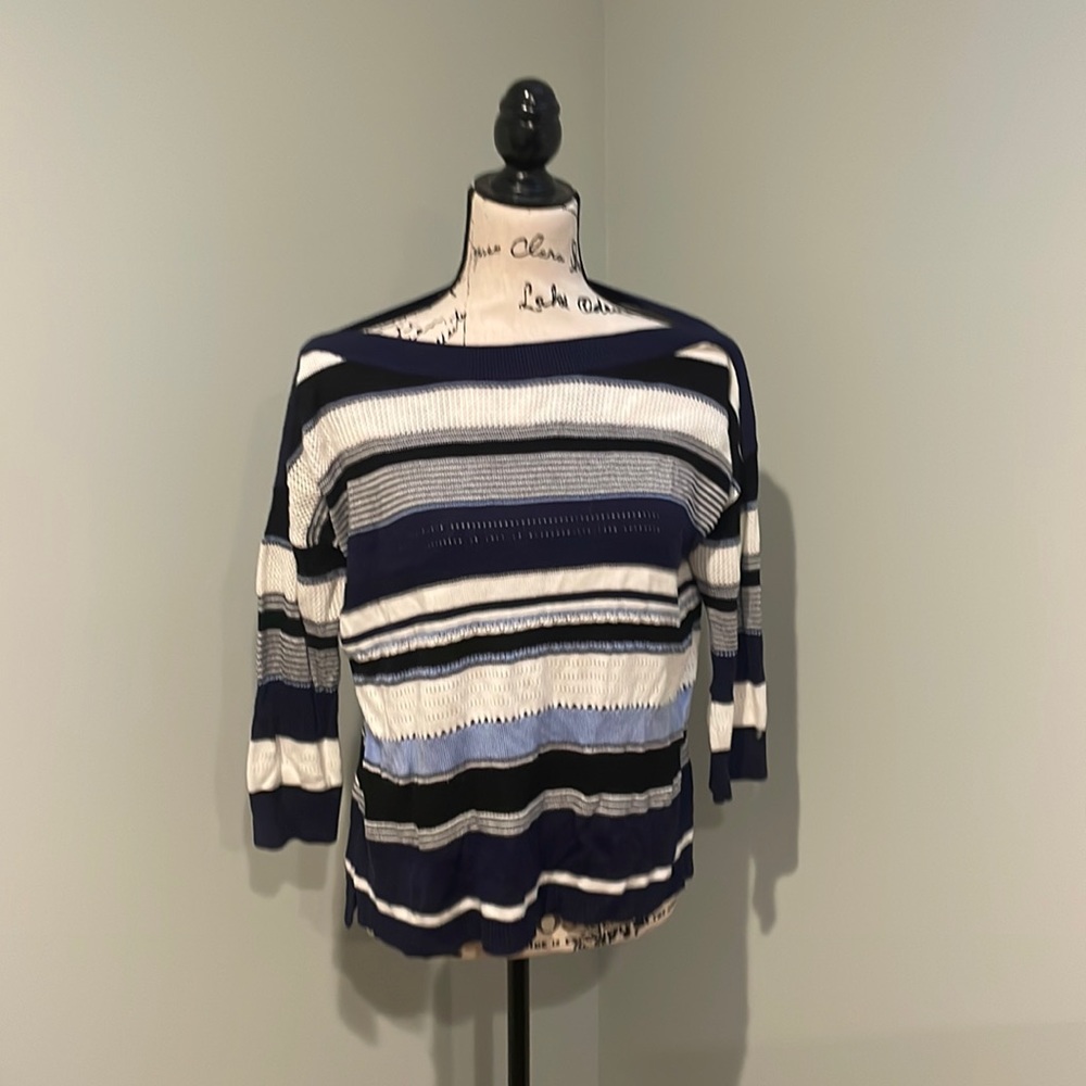 Women’s boatneck sweater 3/4 length sleeves from WHBM.
